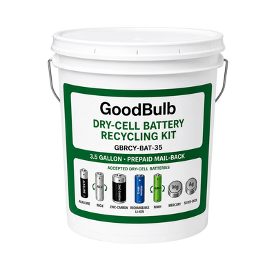 Dry-Cell Battery Recycling Kit 3.5-Gallon, Mail-Back
