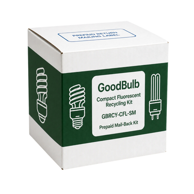 CFL Recycling Kit, Small Mail-Back Box for Bulbs