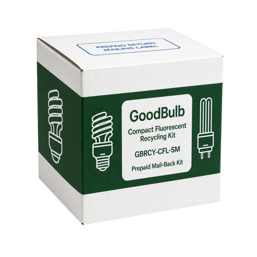 CFL Recycling Kit, Small Mail-Back Box for Bulbs