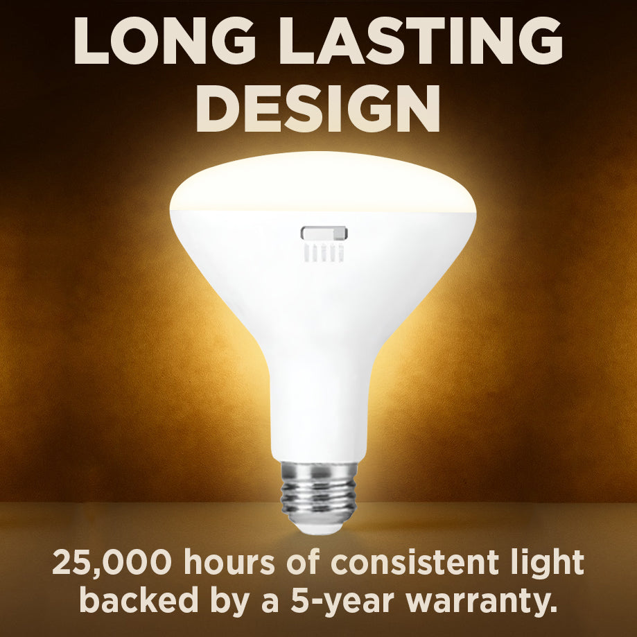 65w BR30 UPGRADE - 8 WATT DIMMABLE LED Reflector - 82 CRI - COLOR SELECT KELVIN SELECT - 700 LUMENS - 27,30,35,40,5000K - ROUGH SERVICE - 25,000 HOURS & 3 YEAR