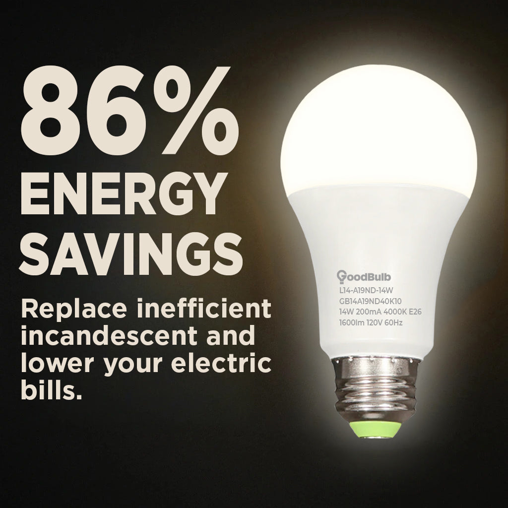 100 WATT EQUAL – 14 WATT Rugged Condition LED A19 – COOL WHITE – 1600 LUMENS – 4000 KELVIN – NON DIMMABLE - 15,000 HOURS - 2 YEAR WARRANTY