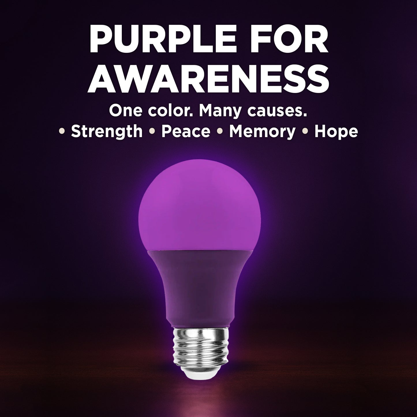 60 Watt EQUAL - 9 WATT A19 LED - E26 MEDIUM BASE - Open & Enclosed Rated - PURPLE