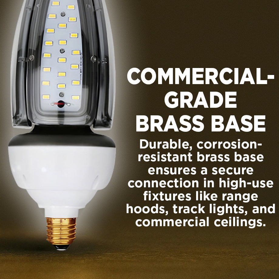 300w EQUIVALENT - 30 WATT NON-DIMMABLE LED ACORN - 84 CRI - PLATINUM PURE WHITE - 4200 LUMENS - 5000 KELVIN - ROUGH SERVICE - 50,000 HOURS & 5 YEAR