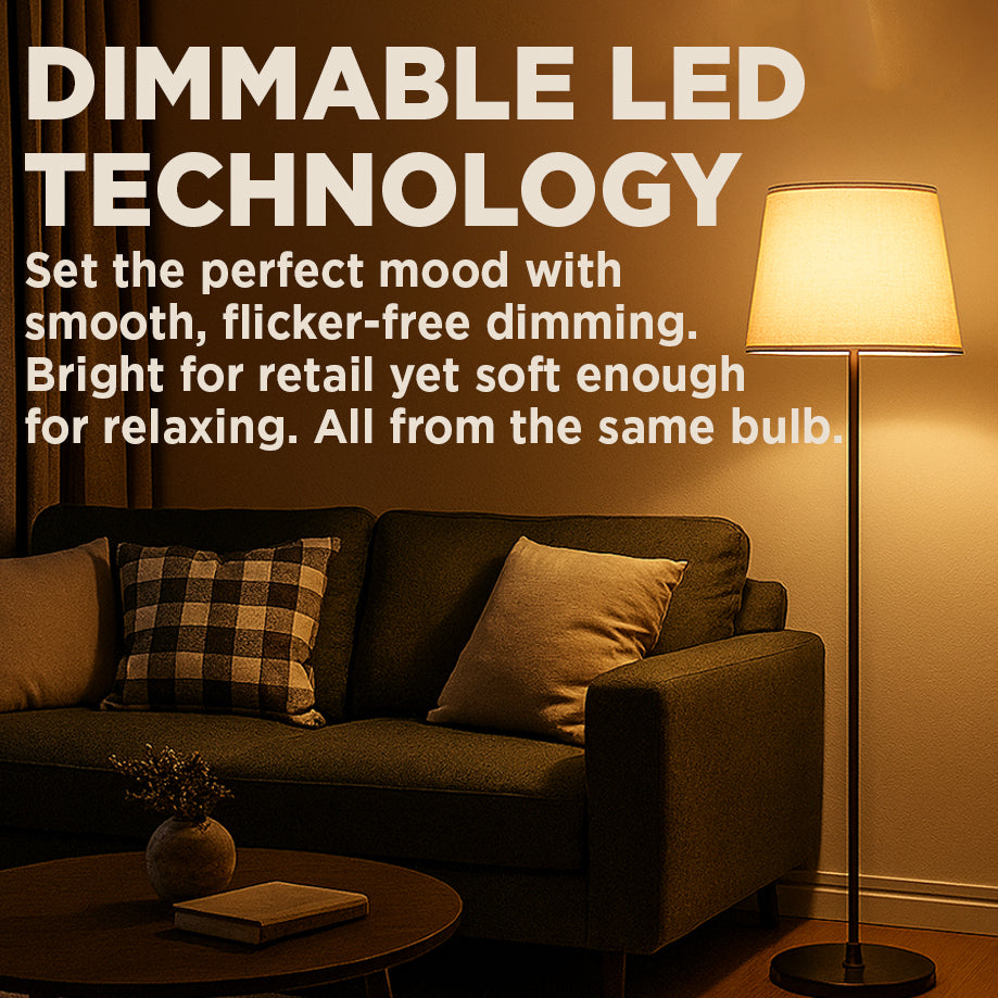 50w HALOGEN EQUIVALENT - 7 WATT DIMMABLE LED REFLECTOR - 82 CRI - SUNRISE WARM WHITE - 500 LUMENS - 3000 KELVIN - ROUGH SERVICE - 25,000 HOURS & 5 YEAR