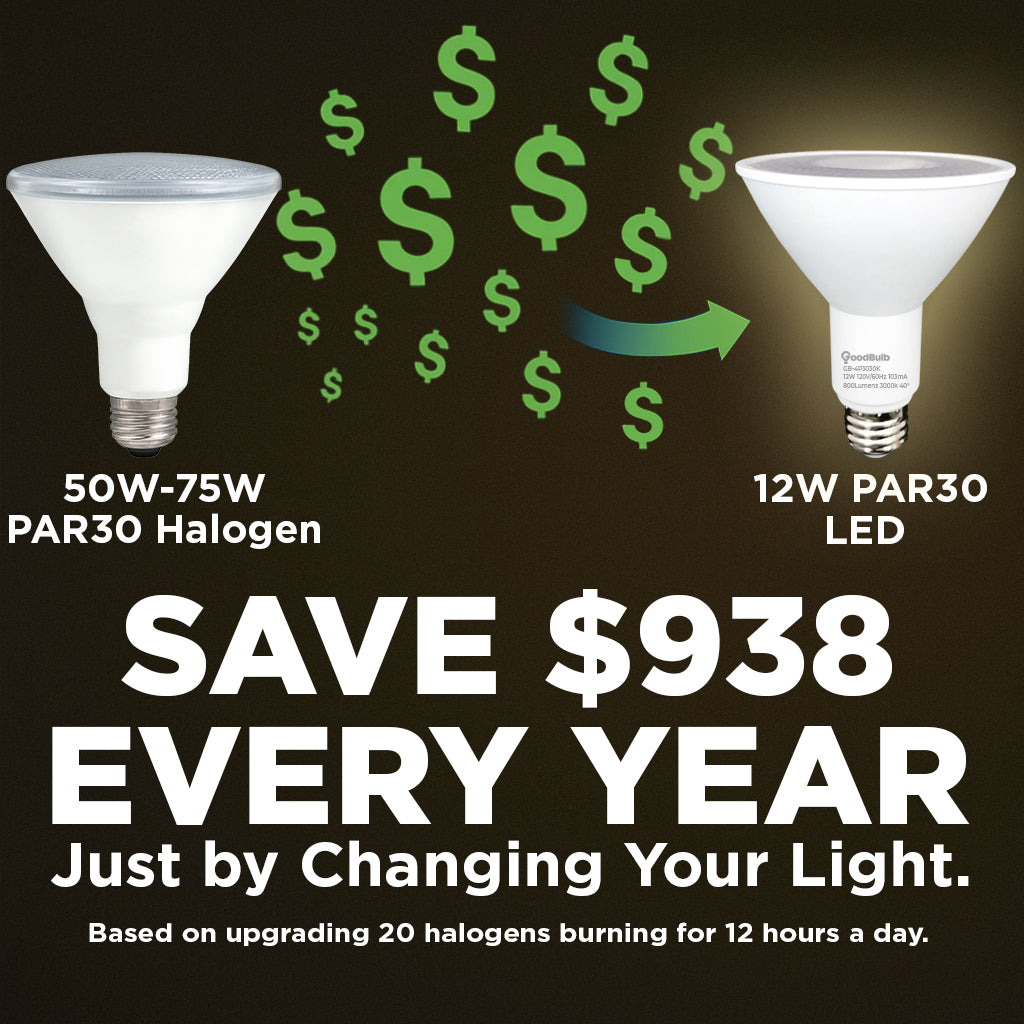 75w HALOGEN UPGRADE - 12 WATT DIMMABLE LED PAR30 LN - 82 CRI - SUNRISE WARM WHITE - 800 LUMENS - 3000 KELVIN - ROUGH SERVICE - 25,000 HOURS & 3 YEAR