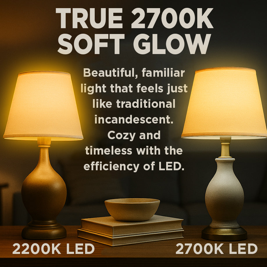 40 WATT REPLACEMENT – 5 WATT CRYSTAL CLEAR FINSIH LED A19 – 90+ HIGH CRI – SOFT INCANDESCENT SPARKLE – 450 LUMENS – 2700 KELVIN – THICK FILAMENT - 5 YEAR WARRANTY