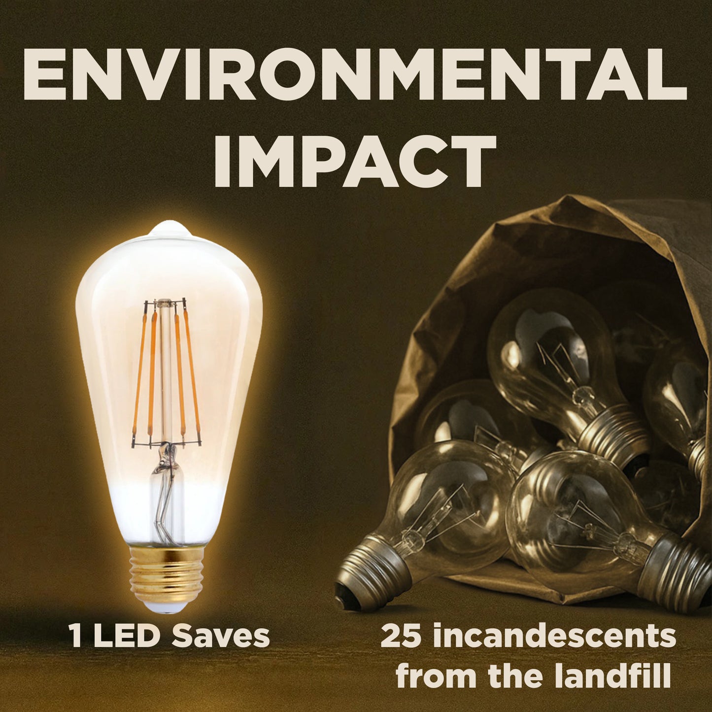 40 WATT EQUAL – 5 WATT CLEAR AMBER FINSIH EDISON LED – 90+ HIGH CRI – GOLDEN SUNSET WARM LIGHT – 400 LUMENS – 2200 KELVIN – THICK FILAMENT - 5 YEAR WARRANTY