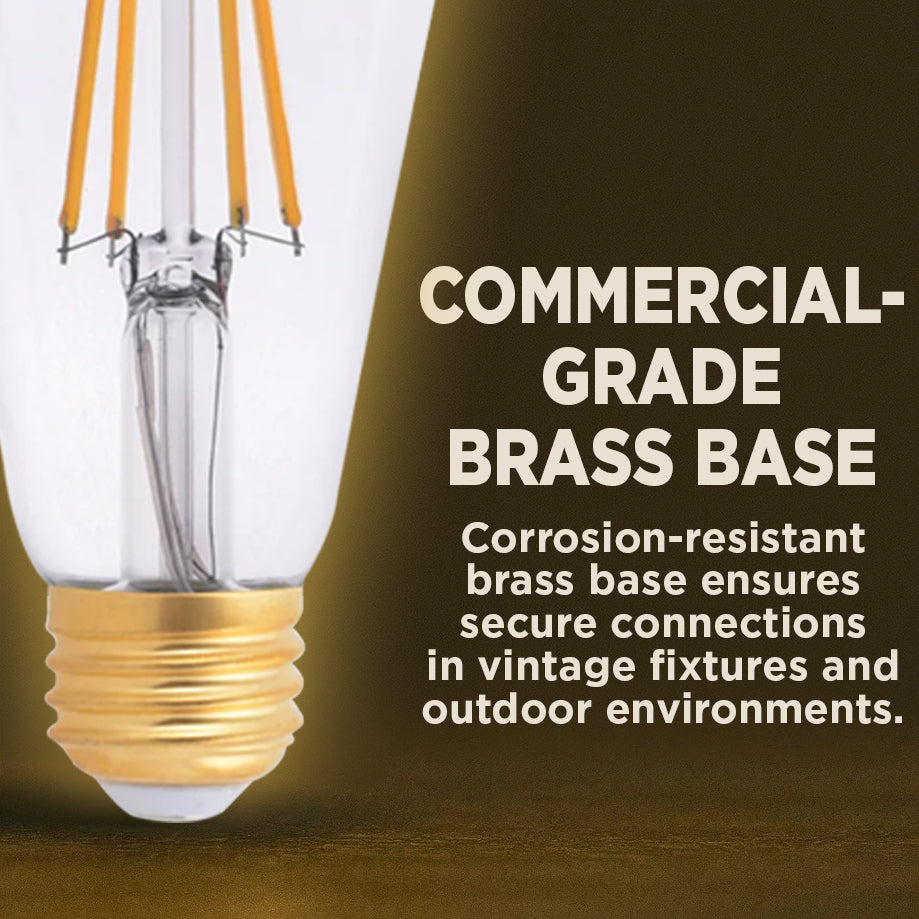 40 WATT REPLACEMENT – 5 WATT CRYSTAL CLEAR FINSIH LED A19 – 90+ HIGH CRI – SOFT INCANDESCENT SPARKLE – 500 LUMENS – 2700 KELVIN – THICK FILAMENT - 5 YEAR WARRANTY