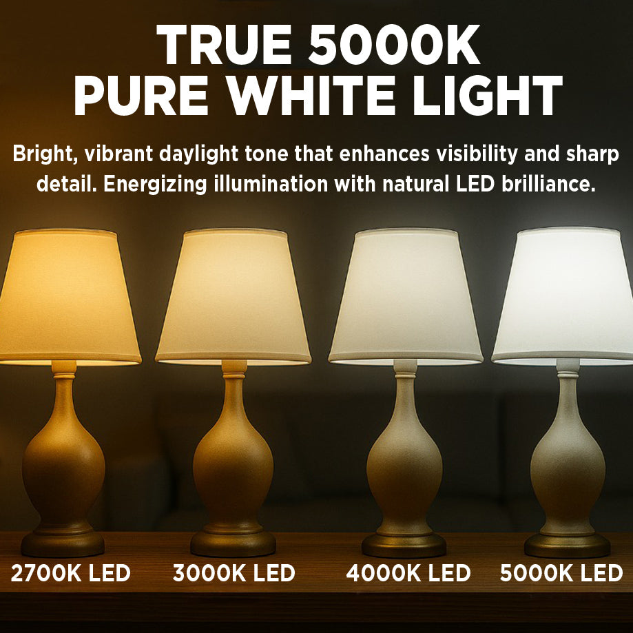 60 WATT REPLACEMENT – 9 WATT ROUGH SERVICE LED A19 – PURE WHITE – 800 LUMENS – 5000 KELVIN – NON DIMMABLE - 25,000 HOURS - 5 YEAR WARRANTY