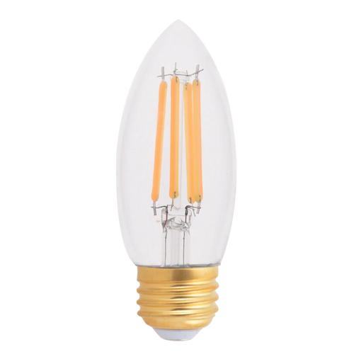 B11 LED Filament Torpedo Bulb, E26 Base, Clear, Soft White