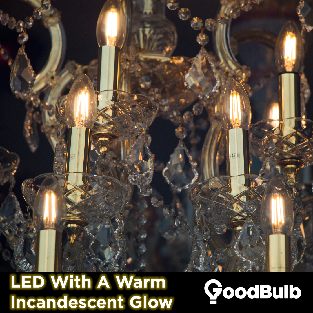 LED with a warm incandescent glow.