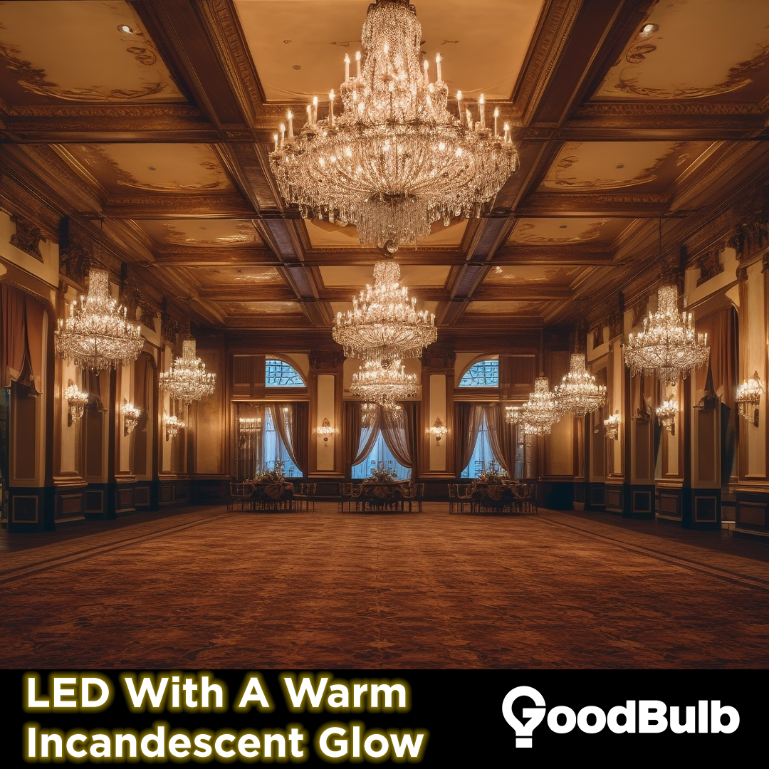 LED with a warm incandescent glow.