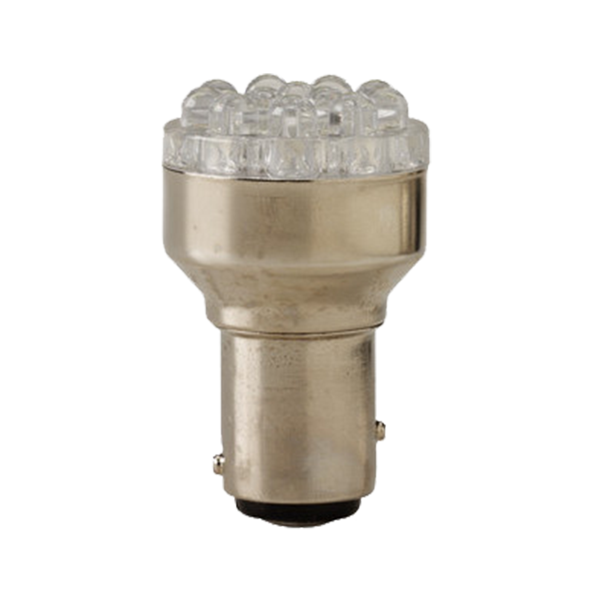 12V S8 Double Contact Bayonet Light Bulb – 12VDC, BAY15d Base, Clear White Illumination for Signal and Indicator Applications