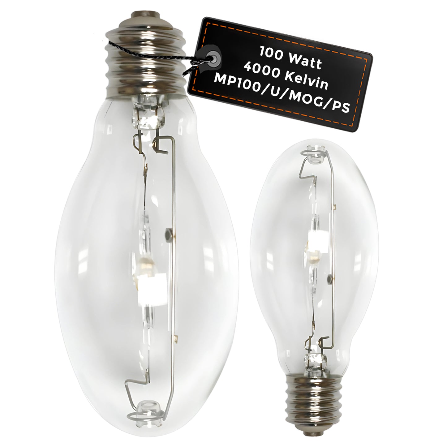 MP100/U/MOG/PS 100-watt ED17 clear metal halide lamp with mogul base for high-intensity lighting