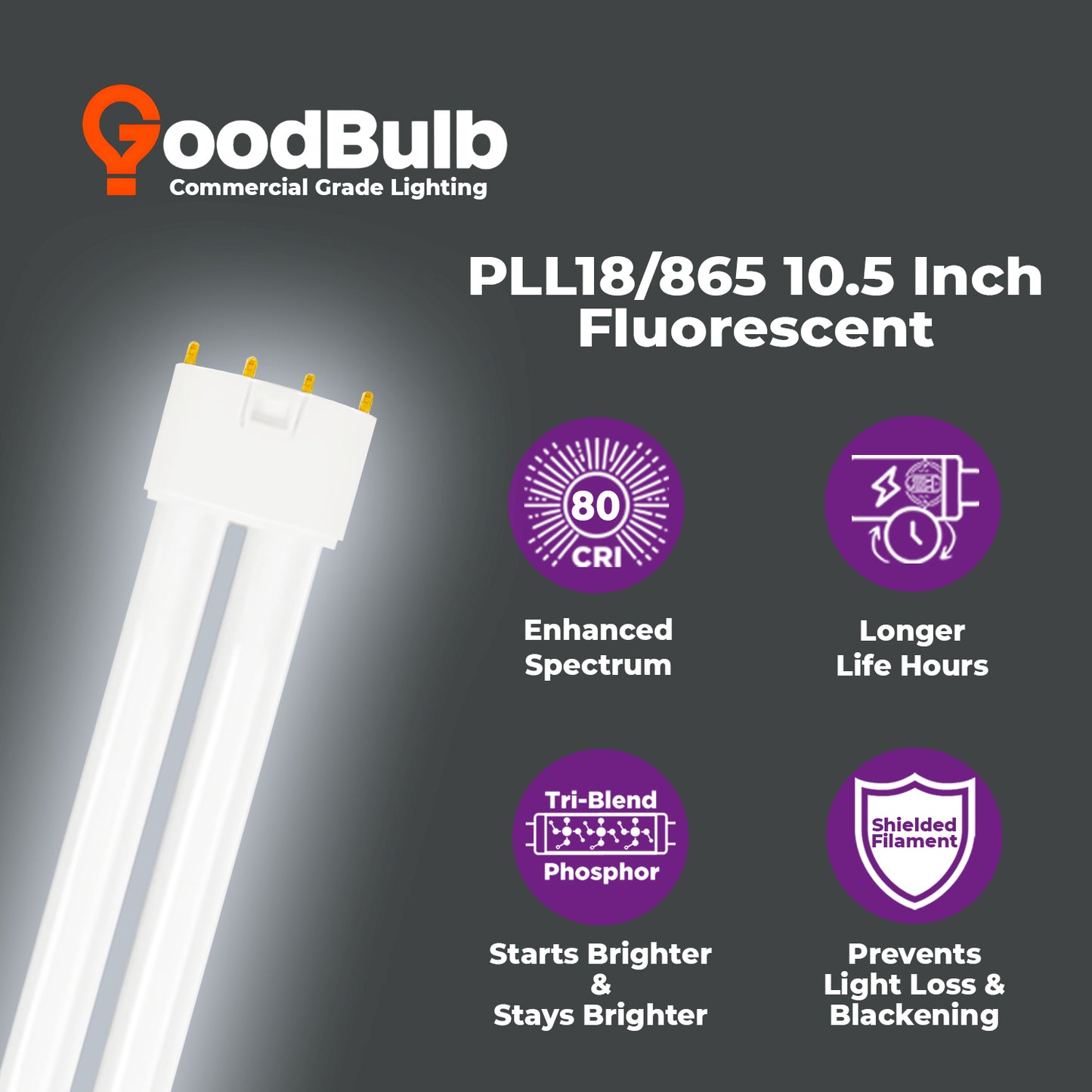 benefits of PLL18/865 18W Compact Fluorescent Lamp – 6500K Daylight, 10,000-Hour Life, Energy Saving Performance