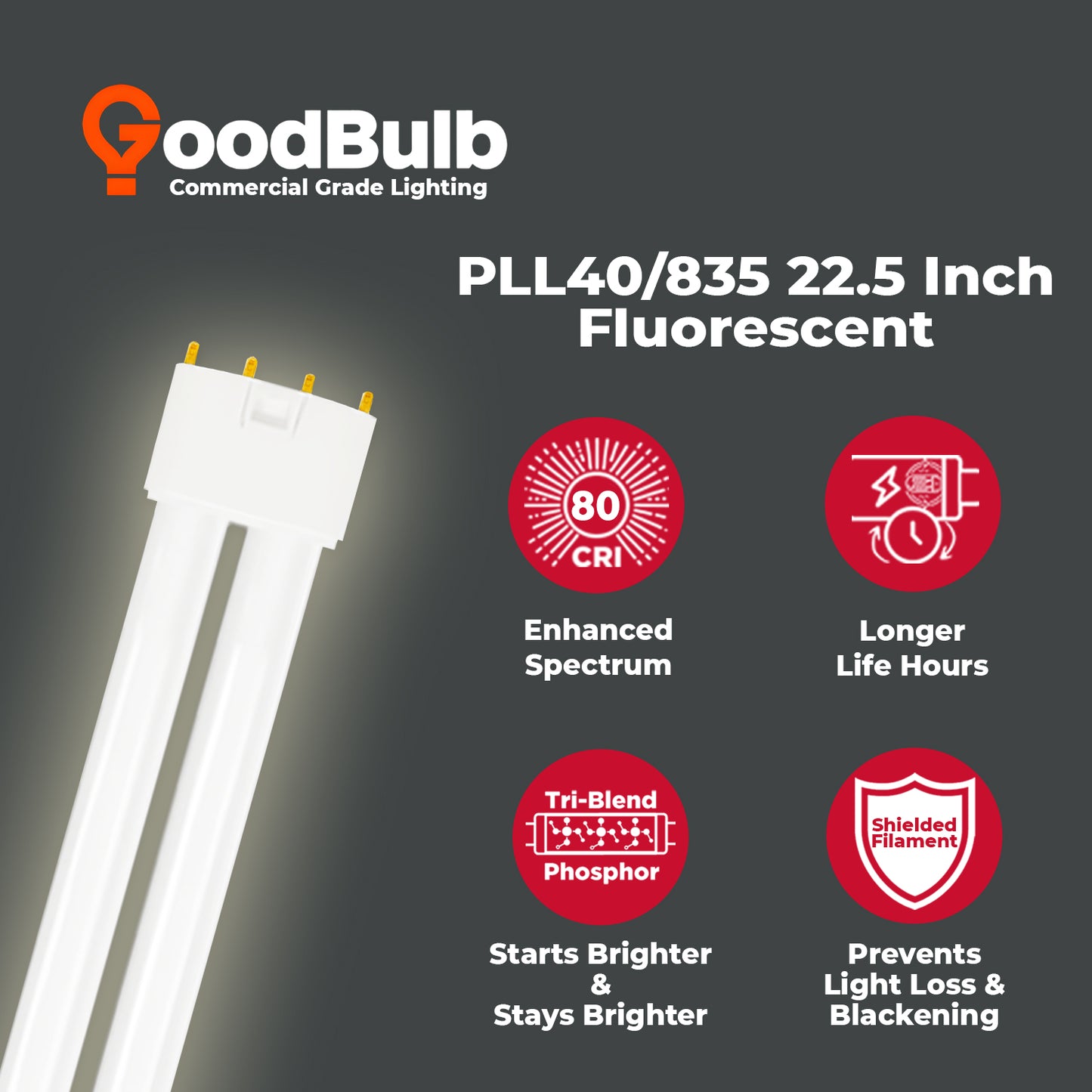 benefits of PLL40/835 Twin Tube CFL – 40-Watt, 3500K Neutral White Light, 4-Pin Base, Long Life
