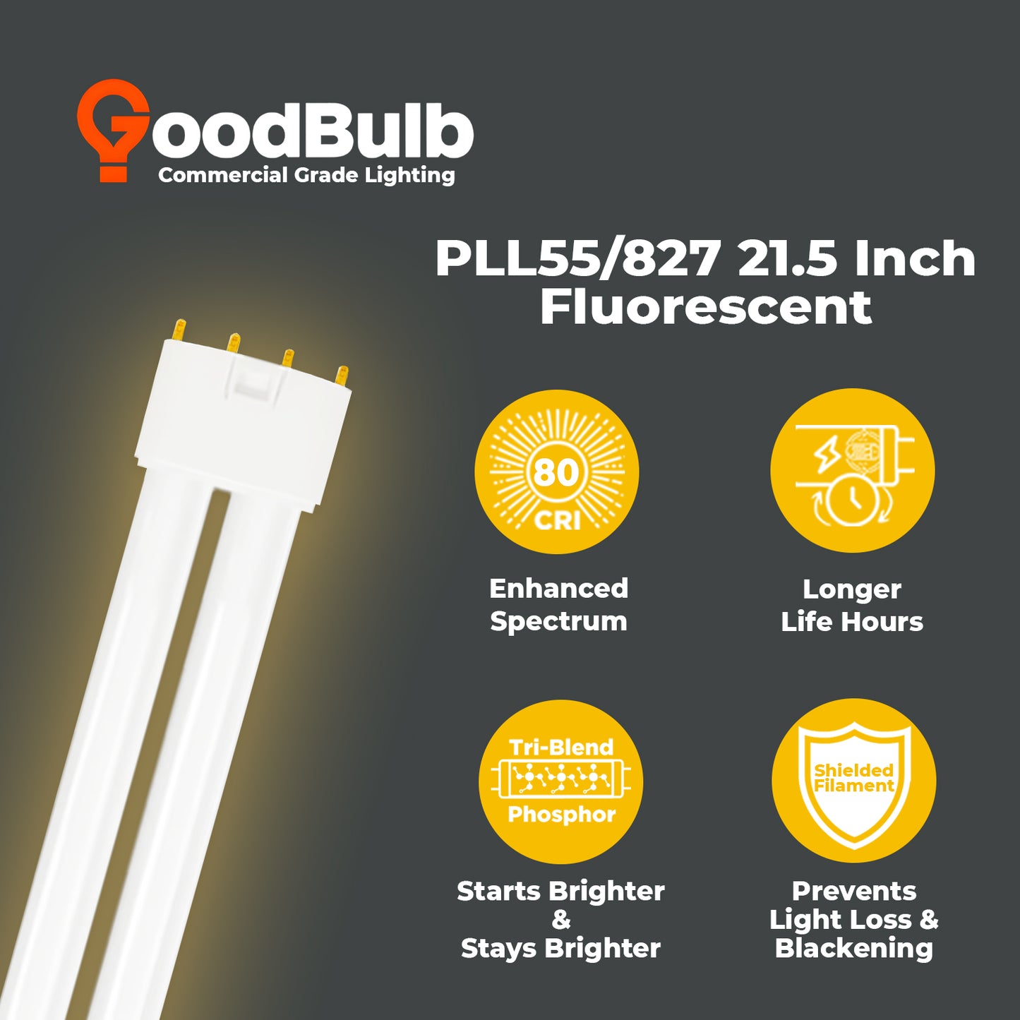 benefits of PLL55/827 Twin Tube CFL – 55-Watt, 2700K Warm White, 4-Pin Base, Long-Life Energy-Saving Lamp