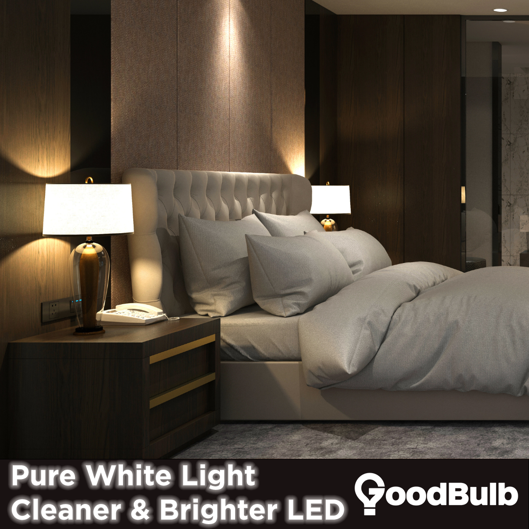 GoodBulb's LED has a pure white light with a cleaner and brighter glow. 
