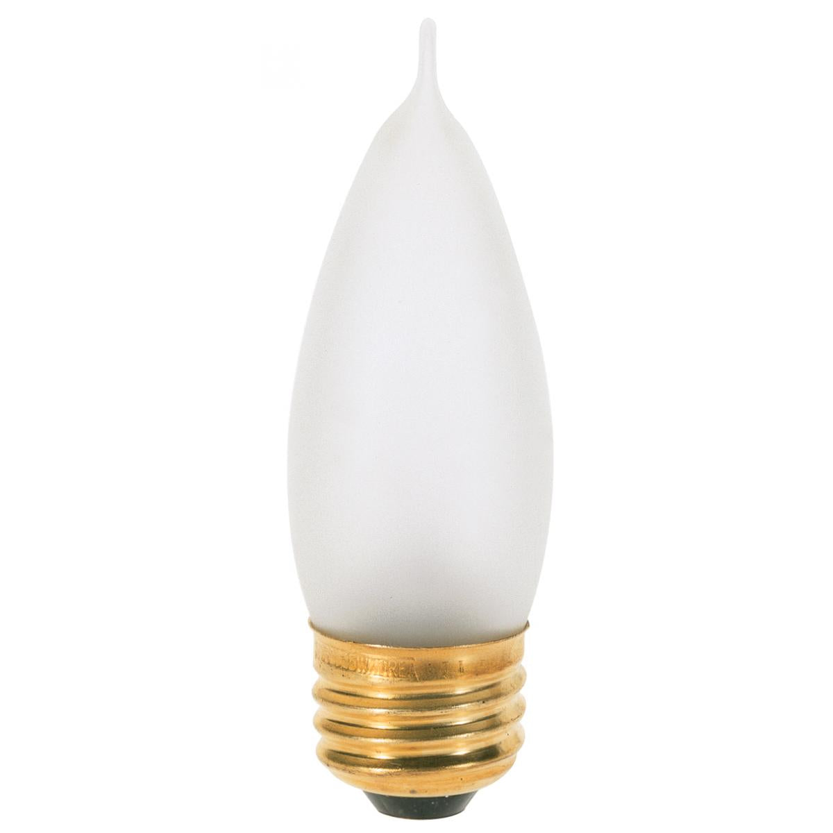 40W CA10 Frosted Candle Light Bulb – 120V Warm White 2700K Incandescent with E26 Medium Base
