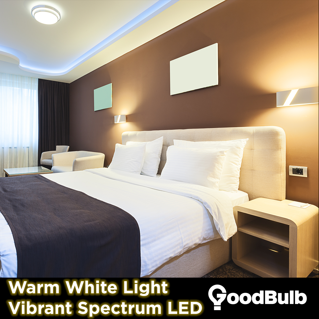 Warm white lighting for hotels, Emit vibrant spectrums of light.