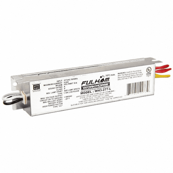 WH3-277-L WorkHorse Electronic Ballast – 277V, High Power Factor, Operates F54T5HO, F32T8, F39T5HO, F24T5HO, CFQ26W Lamps