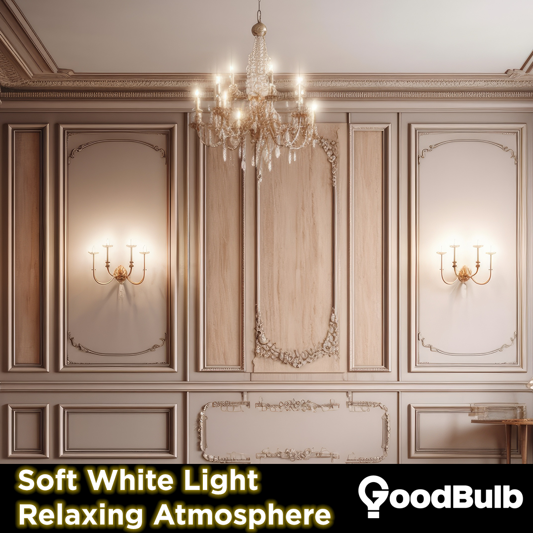 Soft white light relaxing atmosphere LED lighting.