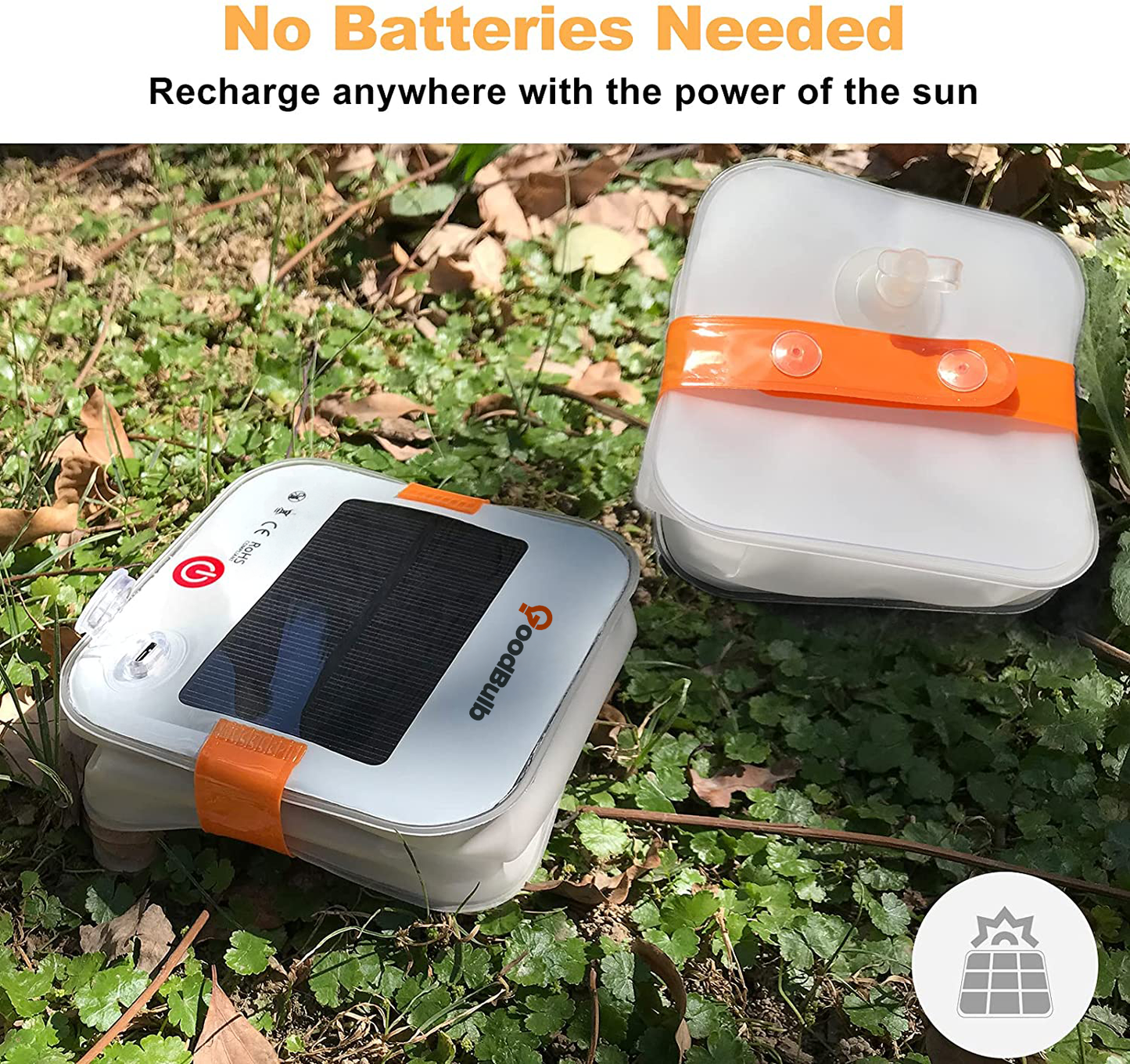 Inflatable Solar portable lantern is able to recharge anywhere with the power of the sun, no batteries needed.