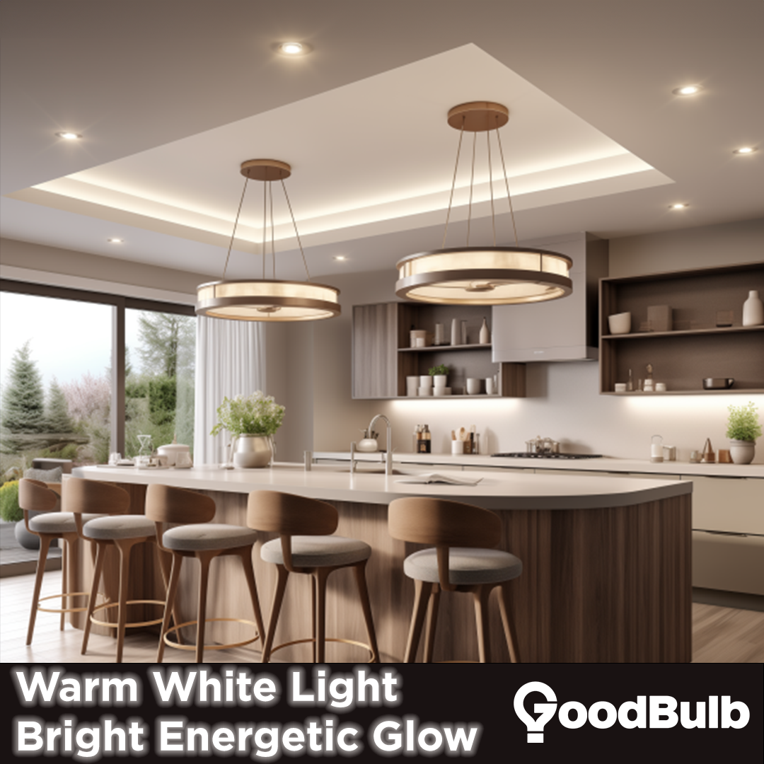 Warm white light bright energetic glow. Emitting great illumination around your house.