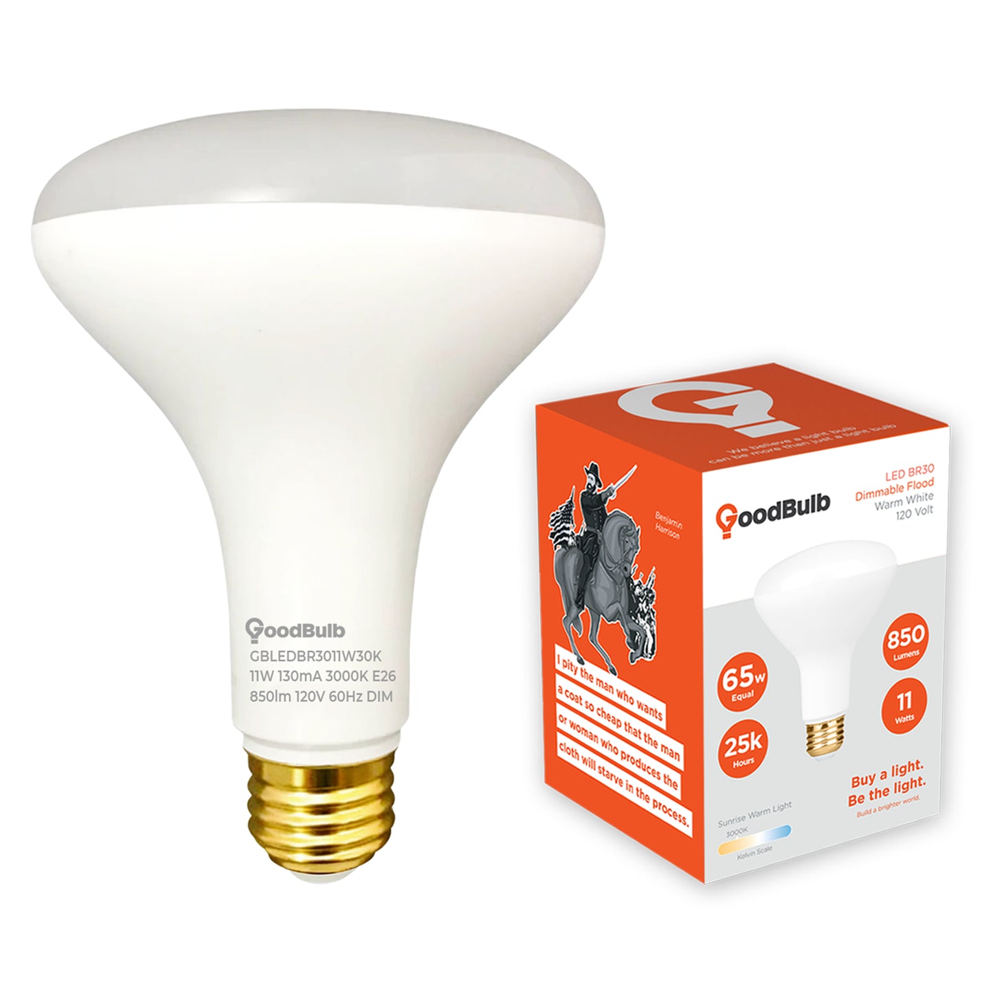 LED BR30 11W 120V 5000K 800Lm 25000 hours