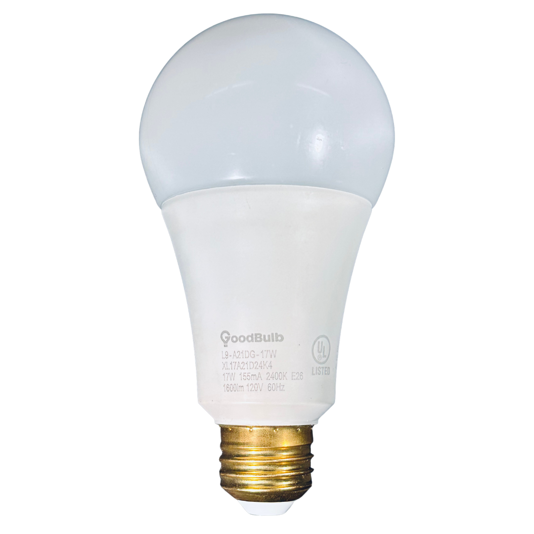 LED A19 light bulbs designed to replicate incandescent illumination.