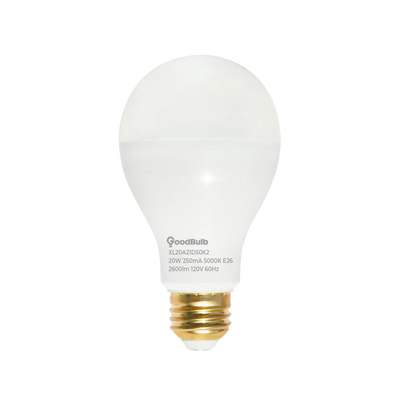 150 WATT UPGRADE - 20 WATT DIMMABLE A Shape - ROUGH SERVICE LEDS - PLATINUM PURE WHITE LIGHT - 2600 LUMENS - 5000 KELVIN - 25,000 HOURS & 5 YEAR WARRANTY