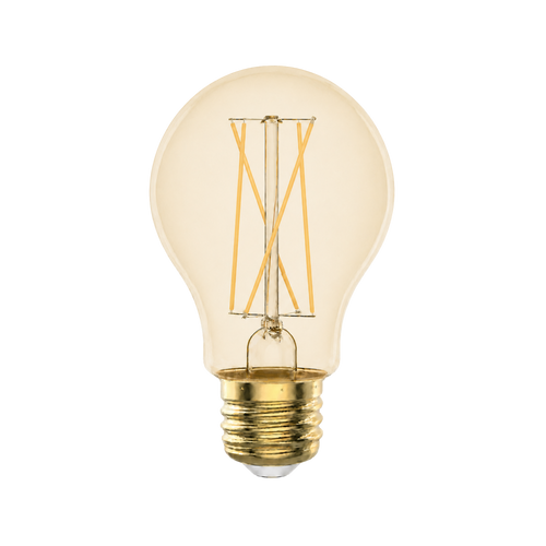 A19 LED Filament Bulb, Amber Glass, Vintage, Dimmable, E26