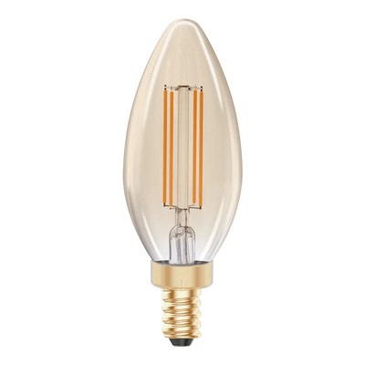 B11 LED Filament Chandelier Bulb, E12 Candelabra, Amber