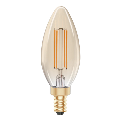 B11 LED Filament Chandelier Bulb, E12 Candelabra, Amber