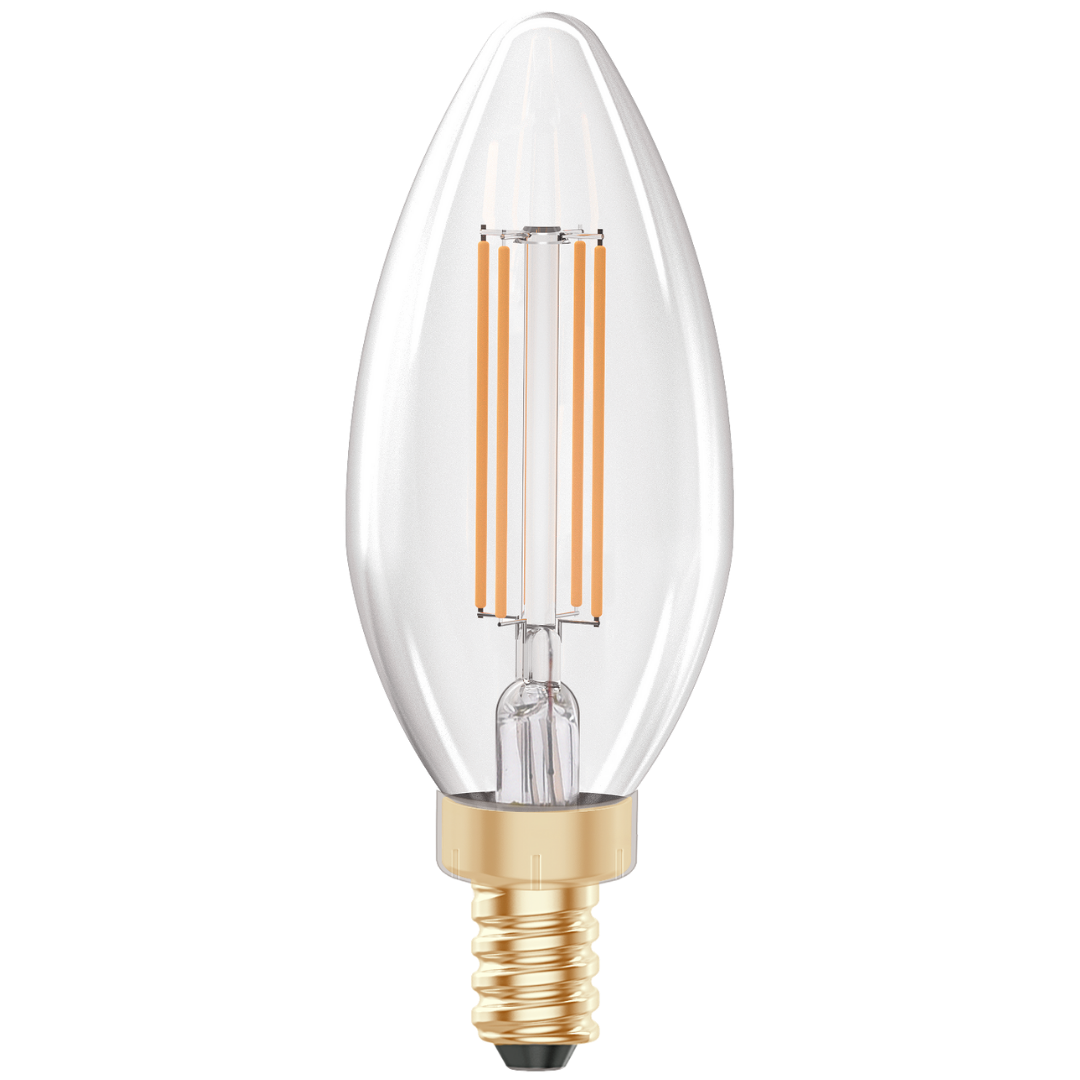 Crystal LED E12 light bulb for Chandeliers. Has a retro style and emits a incandescent sparkle.