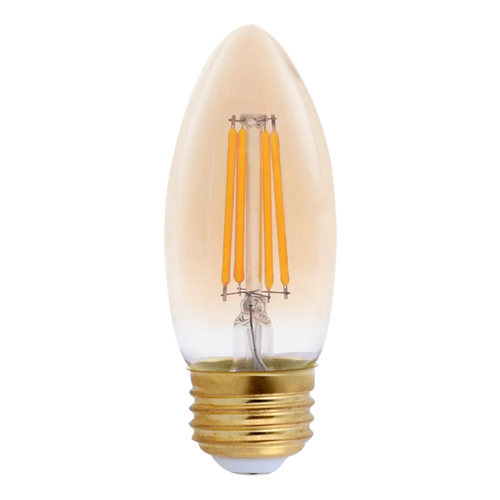 B11 LED Filament Torpedo Bulb, E26 Medium Base, Amber