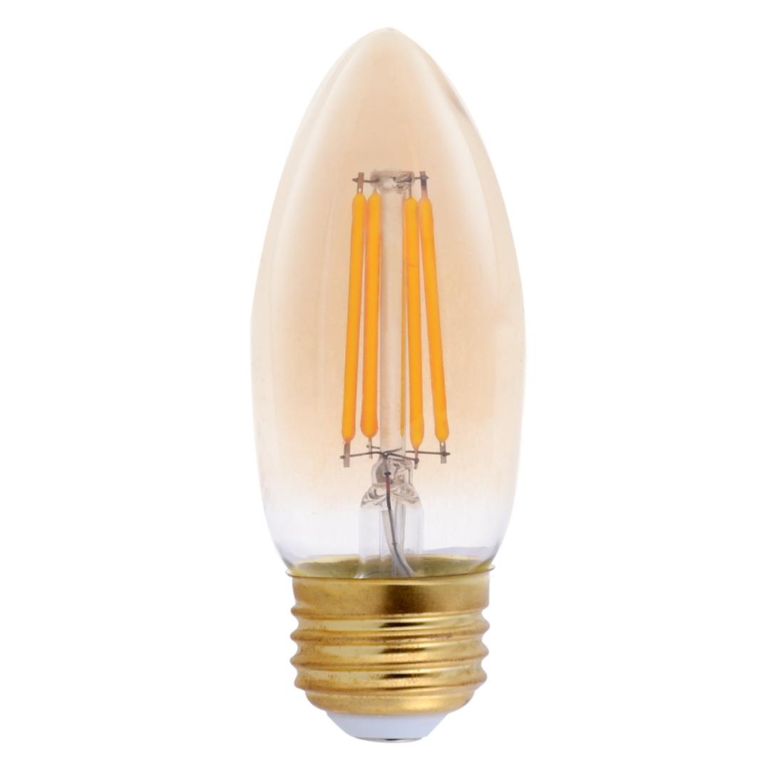 GoodBulb's antique style E26 LED light bulb for Chandeliers. This bulb emits a beautiful amber glow.