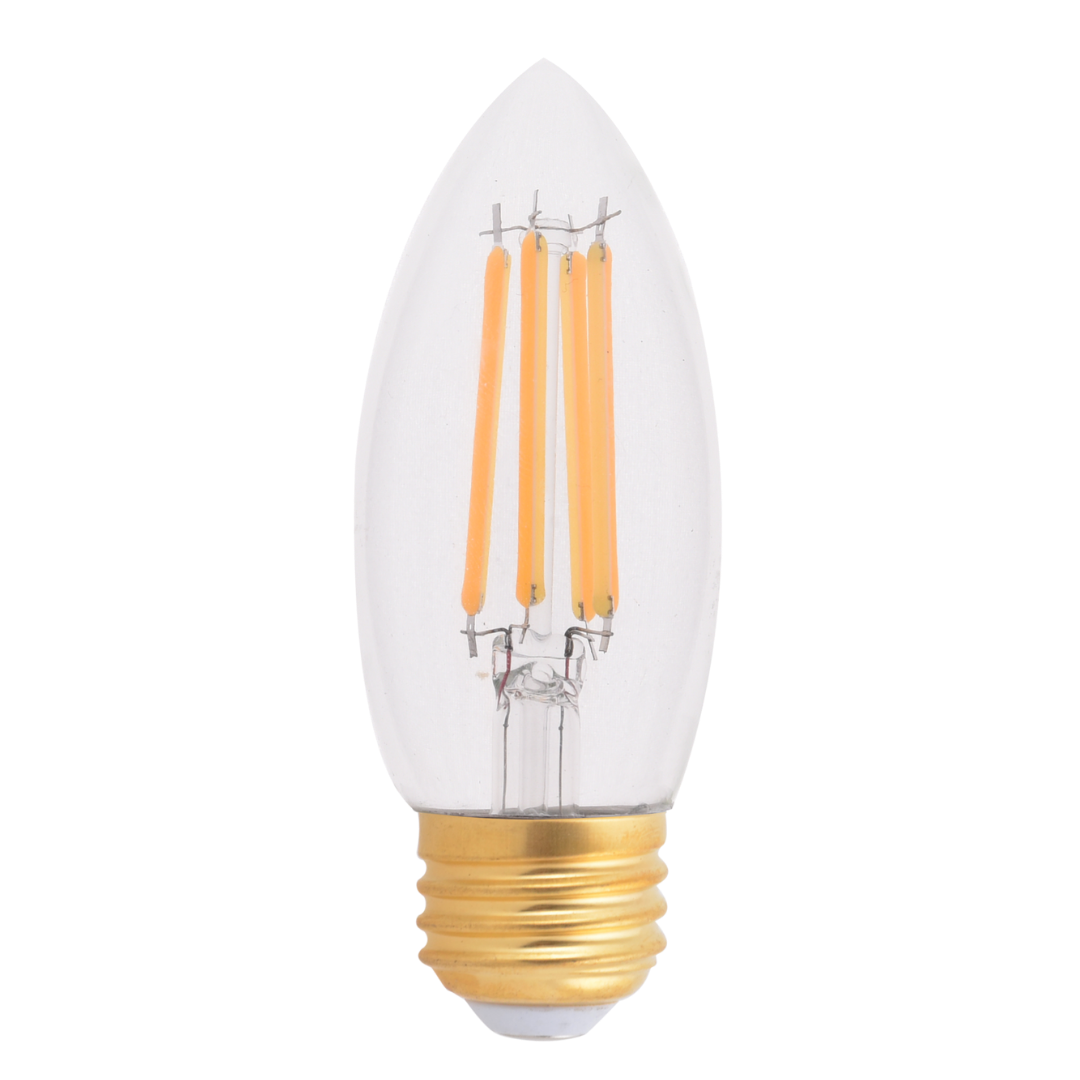 GoodBulb's E26 crystal LED light bulb made for Chandeliers. High CRI that emits a incandescent glow. 