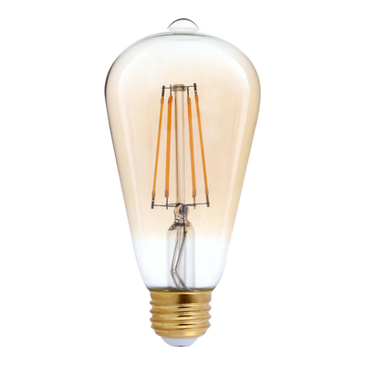 ST19 Edison LED Bulb, Amber Glass, Vintage, Dimmable, E26