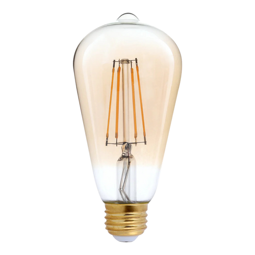 ST19 Edison LED Bulb, Amber Glass, Vintage, Dimmable, E26