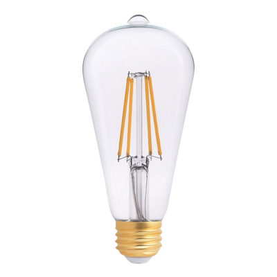 ST19 Edison LED Bulb, Clear Glass, Soft White, Dimmable, E26
