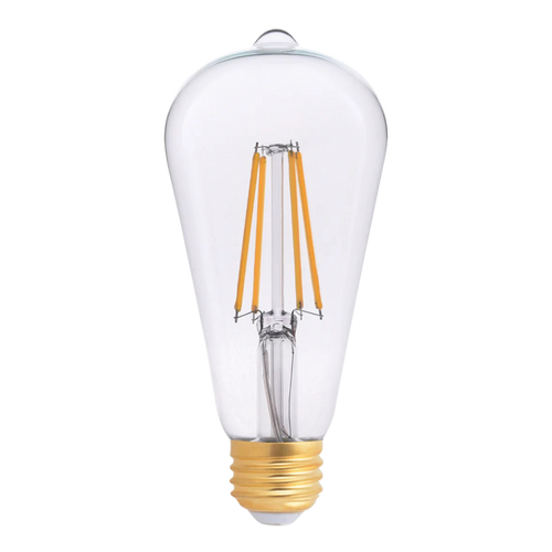 ST19 Edison LED Bulb, Clear Glass, Soft White, Dimmable, E26