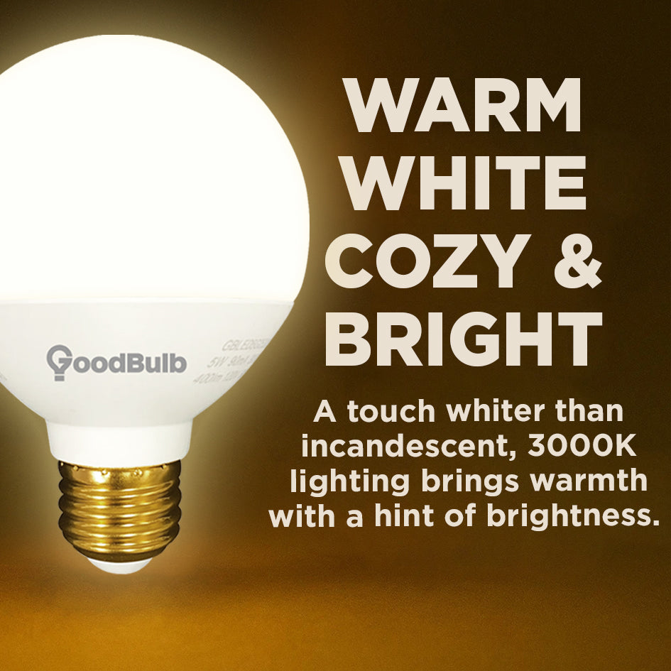 5 WATT ROUGH SERVICE LED A19 – WARM WHITE – 450 LUMENS – 3000 KELVIN – NON DIMMABLE