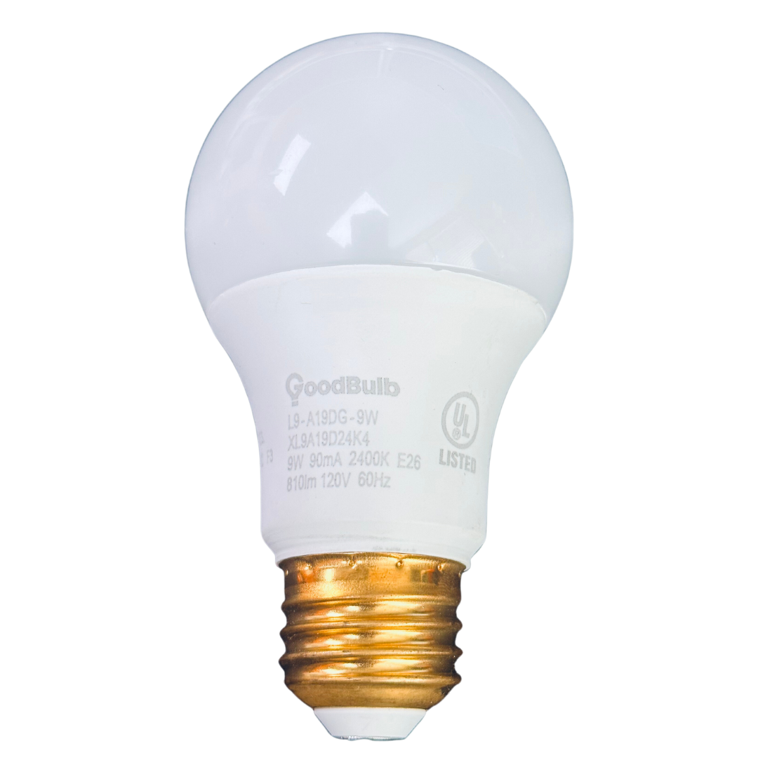 GoodBulb's dimmable frost A19 LED light bulbs with amazing illumination.