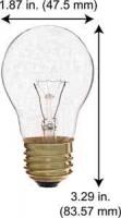 60W A15 Clear Bulb – E26 Medium Base, 2700K Warm White, 130V, 1500 Hours