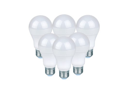 LED A19 Bulb 9W 2700K 6-Pack Non-Dimmable 120V 720 Lumen 15000 Hours 80 CRI