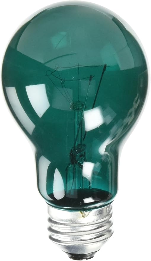GoodBulb 25W A19 Transparent Green Incandescent Light Bulb – E26 Base | 120V | 2500 Hr Life(2-Pack)