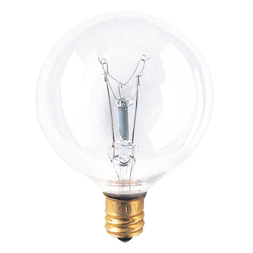 GoodBulb 25W G16.5 Globe Bulb – Clear – E12 Candelabra Base | 130V | 2700K Warm White(2-Pack)