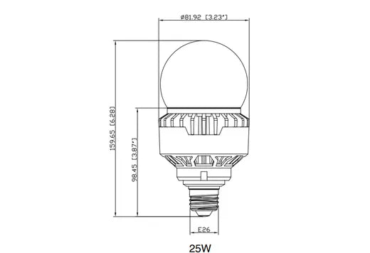 GoodBulb HID Retrofit A-Shape LED Lamp | 25W | 3612 Lumens | 3000K or 5000K | E26 Medium Base | 120–277V | Omni-Directional | Non-Dimmable(1-Pack)