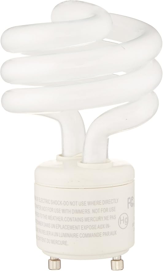 GoodBulb CFL Spring Lamp | 18W Spiral Bulb | 75W Equivalent | 3500K Bright White | 1200 Lumens | GU24 Base | 10,000 Hr Life | Energy-Efficient(1-Pack)